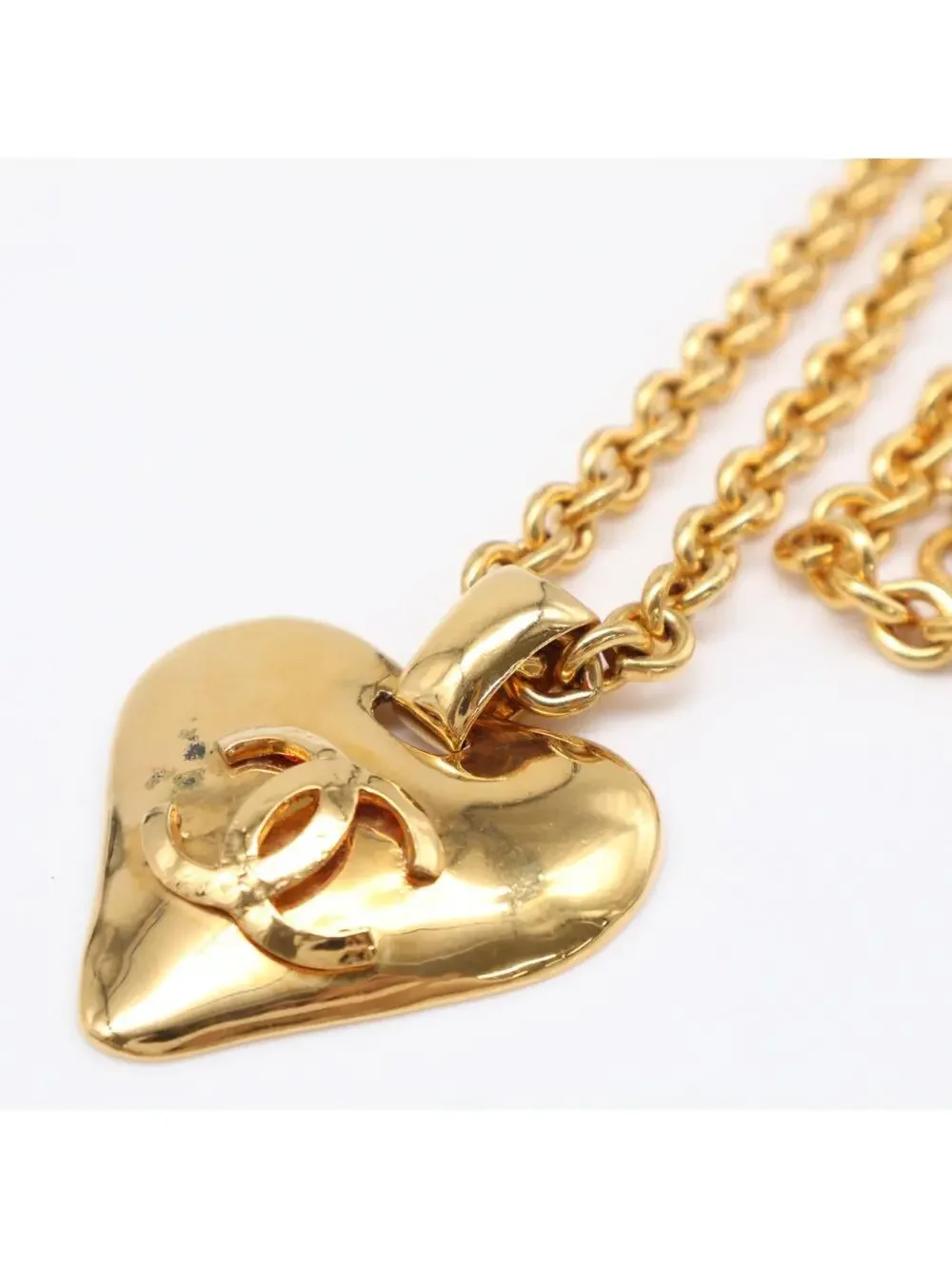 Chanel Cc Logo Heart Pendant Necklace #299522C88B
